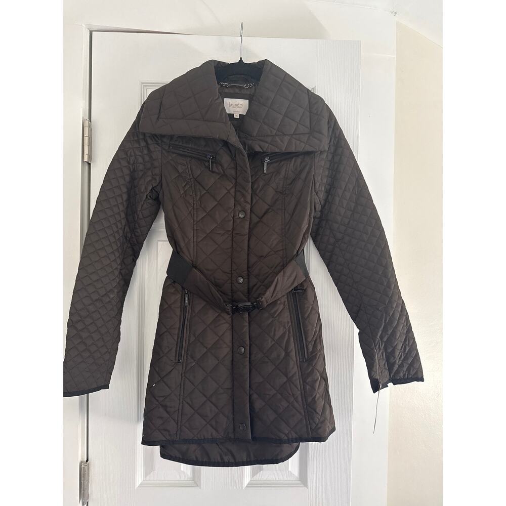 Laundry by Shelli Segal NWT Quilted Puffer Jacket Size XS Brown Lightweight coat